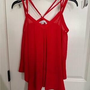 HYFVE Red Sleeveless Asymmetrical Camisole